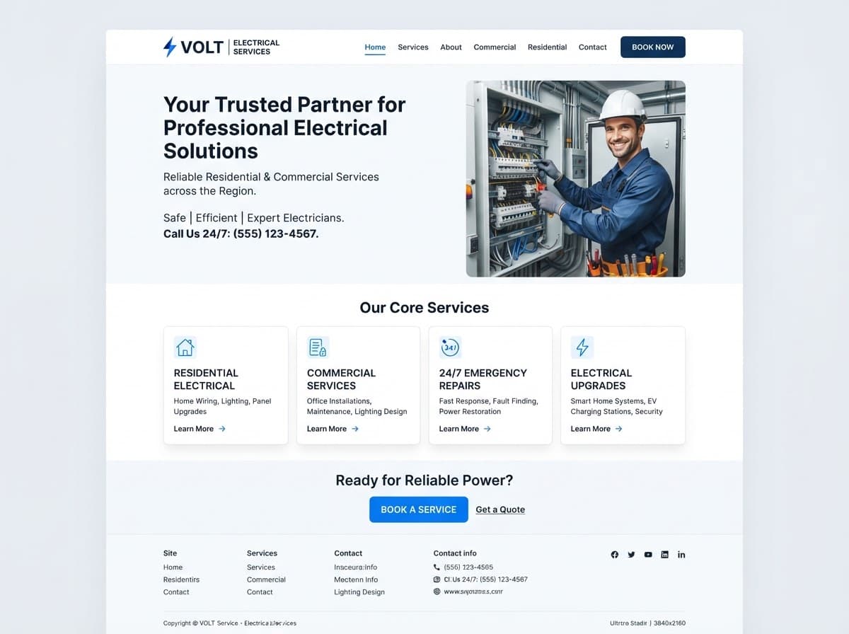 Brightside Electrical website screenshot