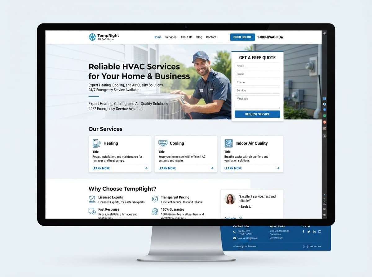 Coastal HVAC website screenshot