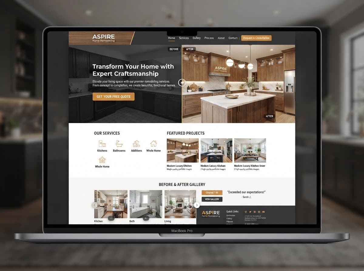 Elite Remodeling website screenshot