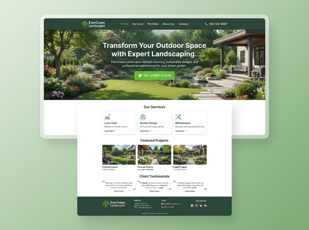 GreenPro Landscaping website screenshot