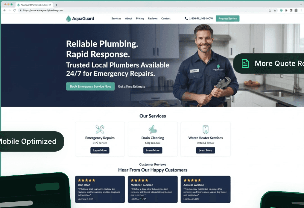Modern service business website mockup
